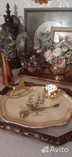 Латунный декоративный подсвечник