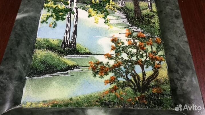 Картина-панно «Каменная роспись» в мраморной рамке