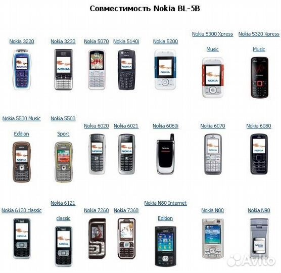 Батарея Аккумулятор для Nokia BL-5B - 890 mAh