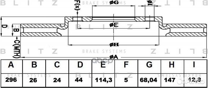 Диск тормозной перед BS0251 Blitz