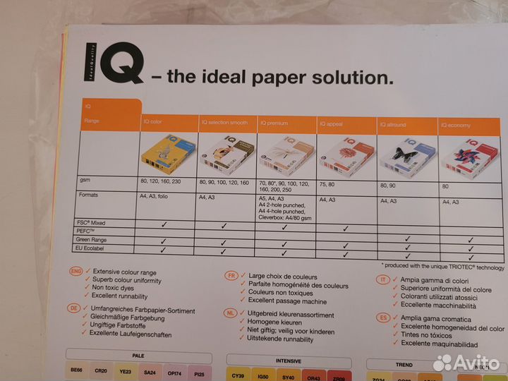 Бумага цветная А4 Mondi IQ color для принтера