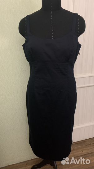 Платье cotton чёрное на тонких бретелях 50 Hyphen