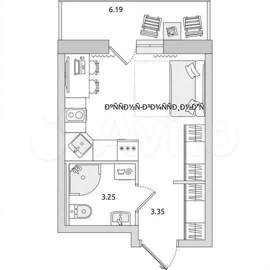 Квартира-студия, 26,7 м², 7/21 эт.