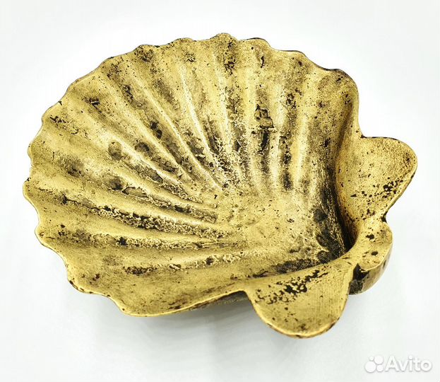 Старинная бронзовая пепельница Ракушка