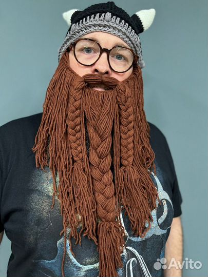 Шапка прикол борода викинга 4 цвета