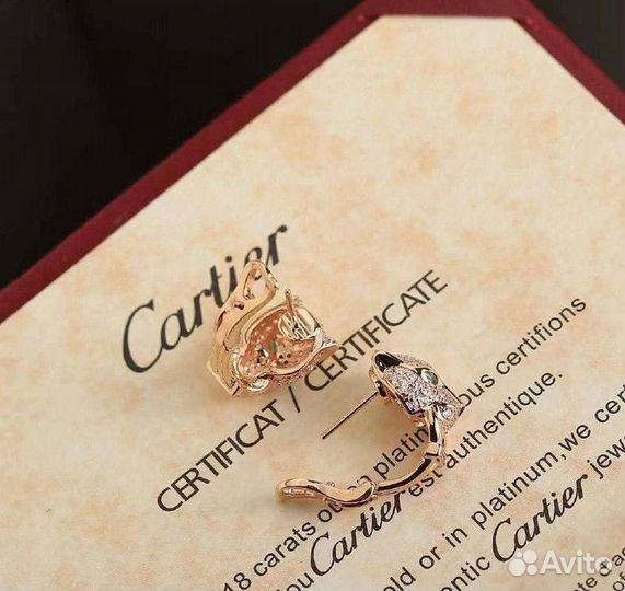 Серьги золотые Cartier
