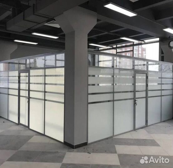 Офисные, стеклянные перегородки