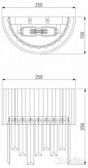 Накладной светильник Eurosvet Amantea 10122/2 хром