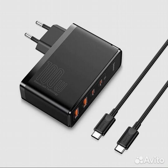 Сетевая зарядка с кабелем Baseus ccgan2P-L01