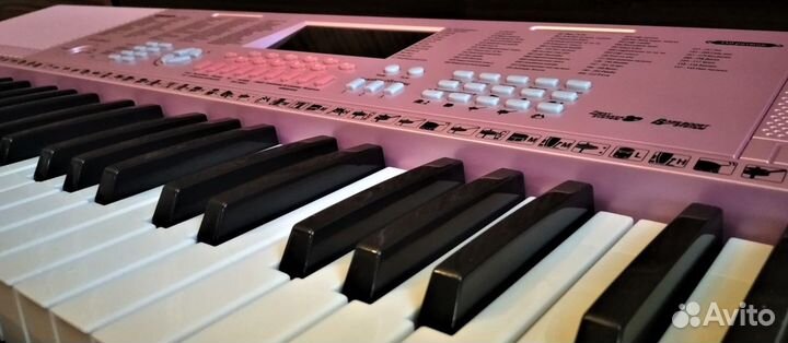 Синтезатор 61 Кл Полноразмерные, 5 октав, розовый