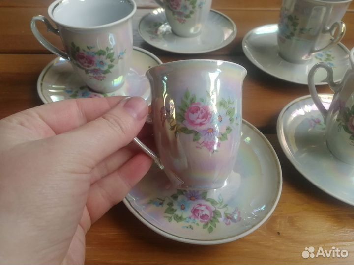 Сервиз кофейный фарфоровый СССР. Коростень