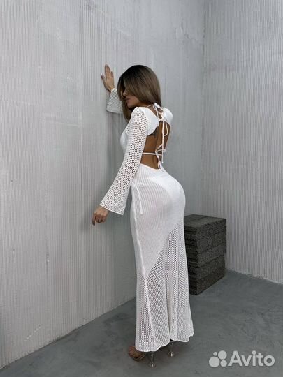 Вязаное пляжное платье (Летнее)