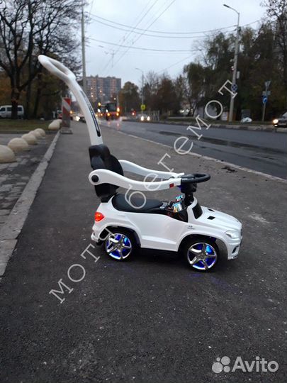 Детский толокар Мерседес с ручкой 3 в 1