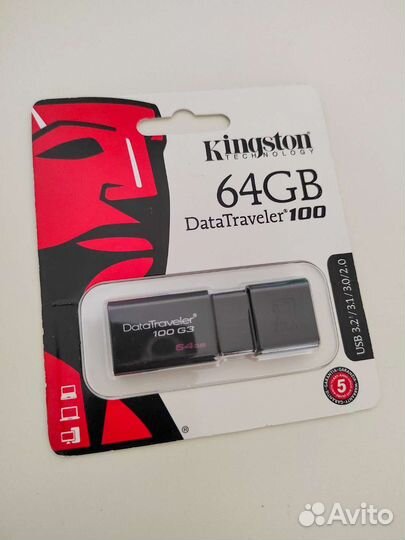 Флешка Kingston DataTraveler 100 64GB USB 3.1