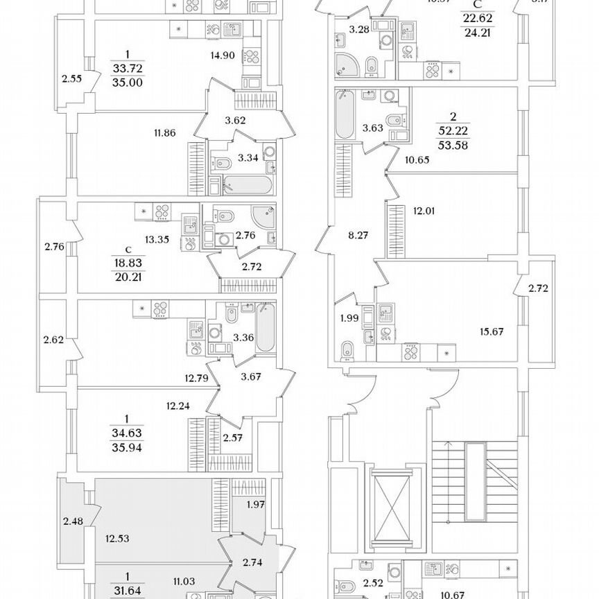 1-к. квартира, 32,9 м², 8/9 эт.