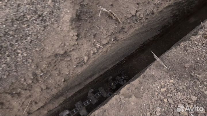 Траншеекопатель, бара, траншея под кабель, под газ