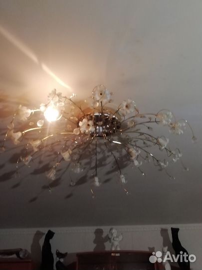 Люстра потолочная хрустальная большая