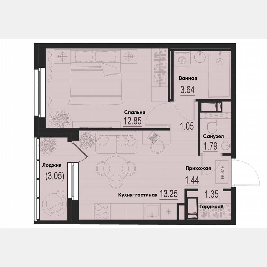 1-к. квартира, 36,9 м², 10/12 эт.