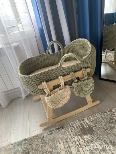 Люлька переноска вязаная/ Люлька для новорожденных