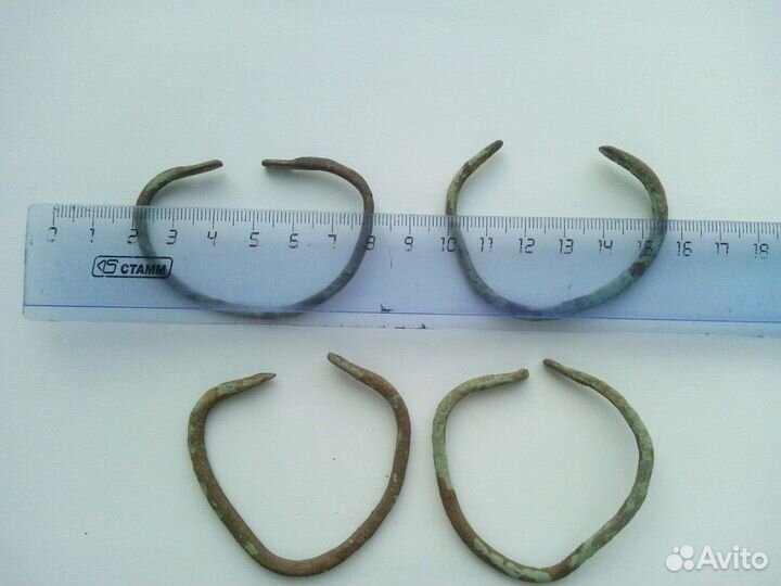 4 шт браслет бронза, сарматы, 5-6 в. голова змеи