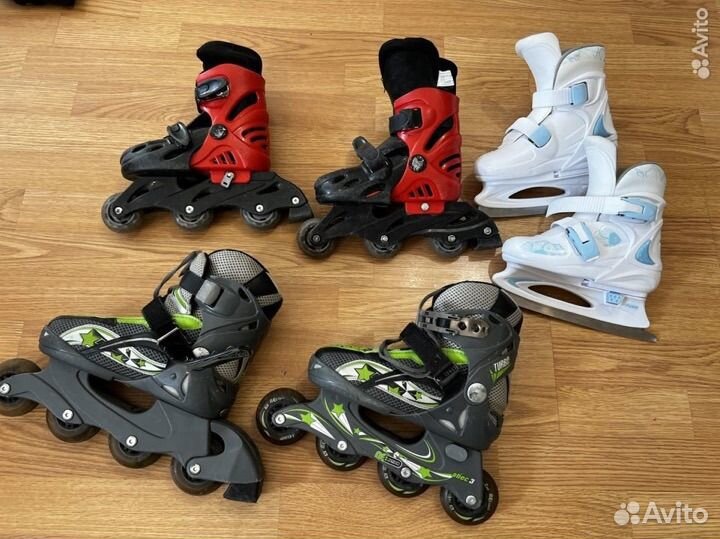 Ролики и защита для ребенка