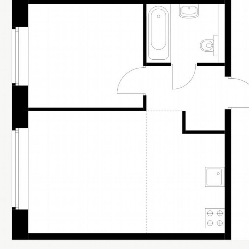 1-к. квартира, 41,2 м², 1/9 эт.