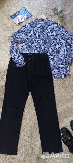 Джинсы прямые и рубашки хлопок р.48-50