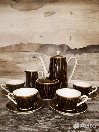 Сервиз кофейный Kahla,гдр,золотая нить