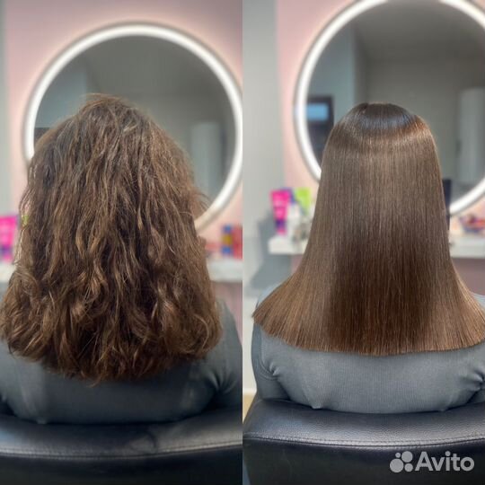 Кератиновое выпрямление волос