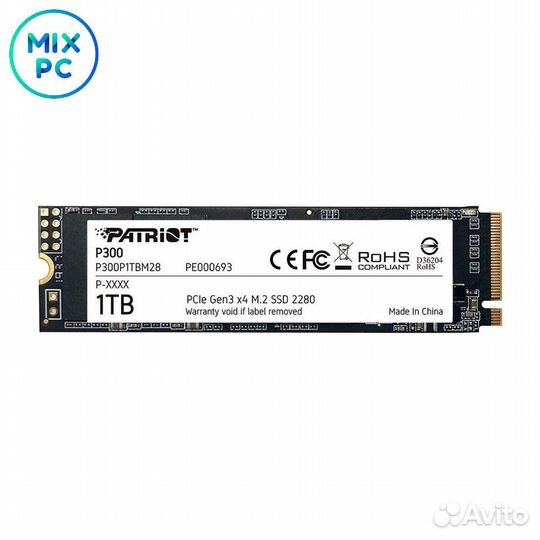 Накопитель SSD M.2 1TB Patriot P300 P300P1TBM28