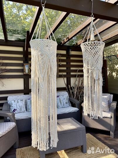 Плетеный абажур