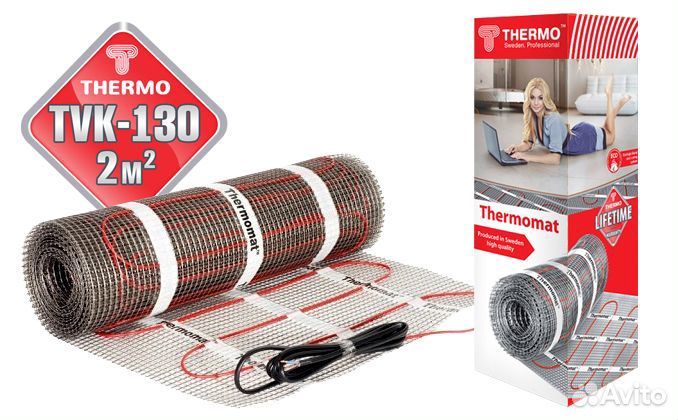Электрический теплый пол Thermomat 2м²
