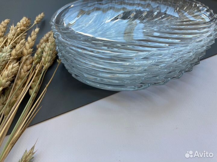 Набор тарелок новый 6 шт стекло