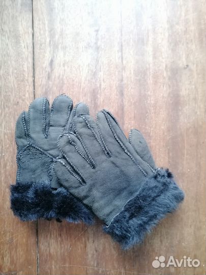 Тёплые меховые детские перчатки