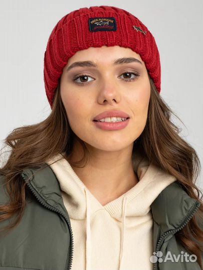 Шапка Paul Shark красная женская