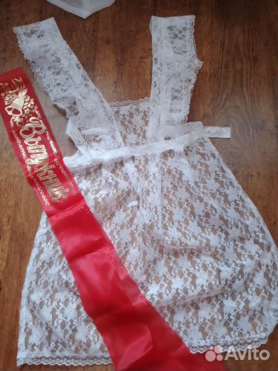 Белый школьный фартук