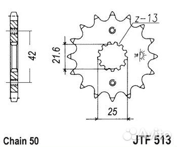 Звезда передняя JTF513.15