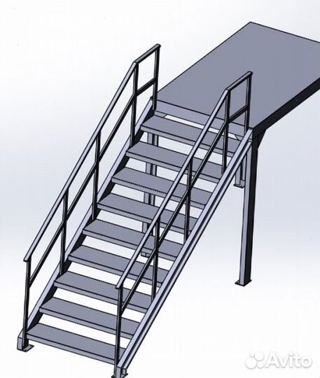 Лестница металлическая на второй этаж