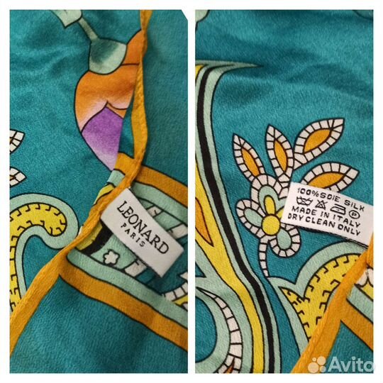 Палантин leonard франция шелк креп оригинал