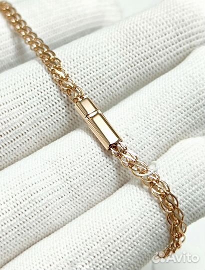 Золотой браслет Фирменный, полновесный, замок коробочка, длина 19 см, вес 3,72г*