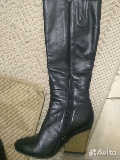 Сапоги демисезонные кожа