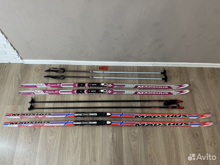 Лыжи беговые Madshus женские, полный комплект
