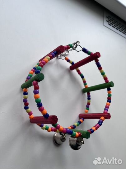 Круглые качели с бусинками для попугая