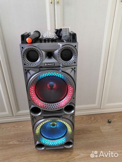 Блютуз колонка с дискошаром огромная мдф новая