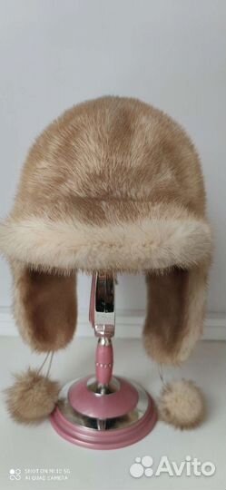 Шапка ушанка норковая женская