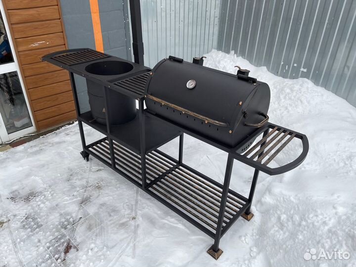 Гриль барбекю с печь под казан