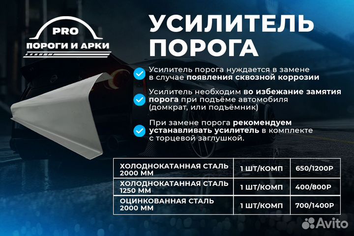 Ремонтные пороги Chevrolet Spark 2