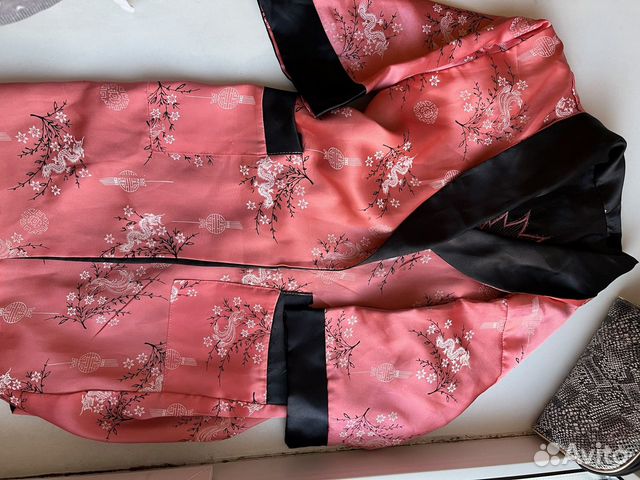 Шелковый домашний халат двусторонний