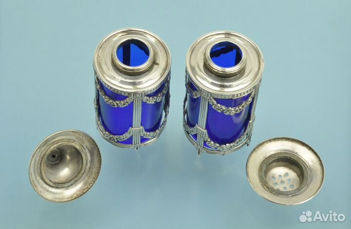 Набор для специй стекло/ серебро 915 проба Испания
