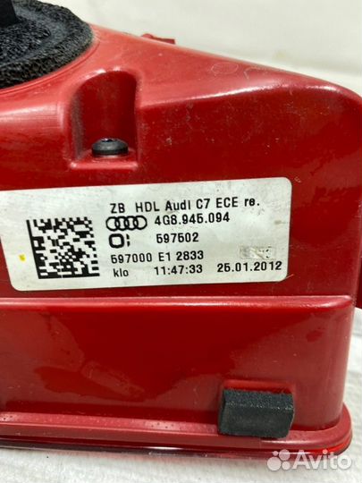 Фонарь задний правый Audi A7 4G cgwd 2012